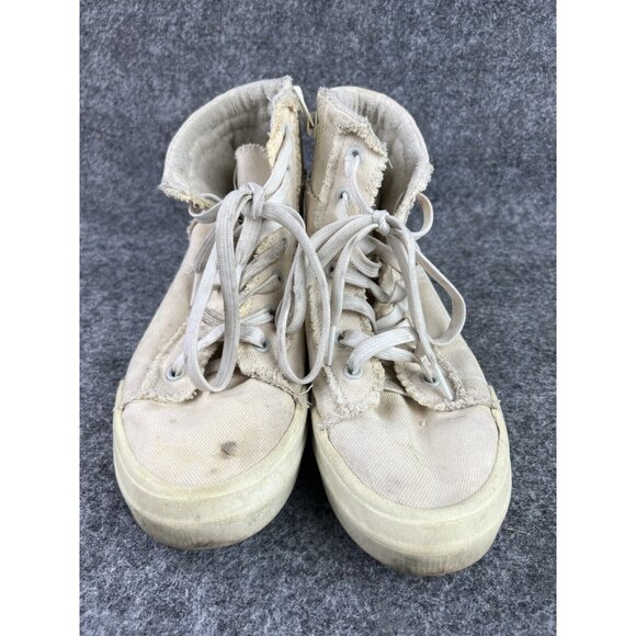 Roxy Summer Sky Mid Shoe Women's 7 White Canvas Lace Up Sneaker Zip Up - Picture 3 of 9